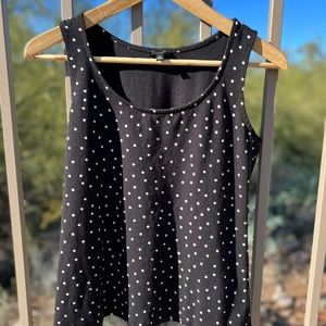 ⬇️💲Talbots Women’s Tank Top SP Black W/Beige Dots